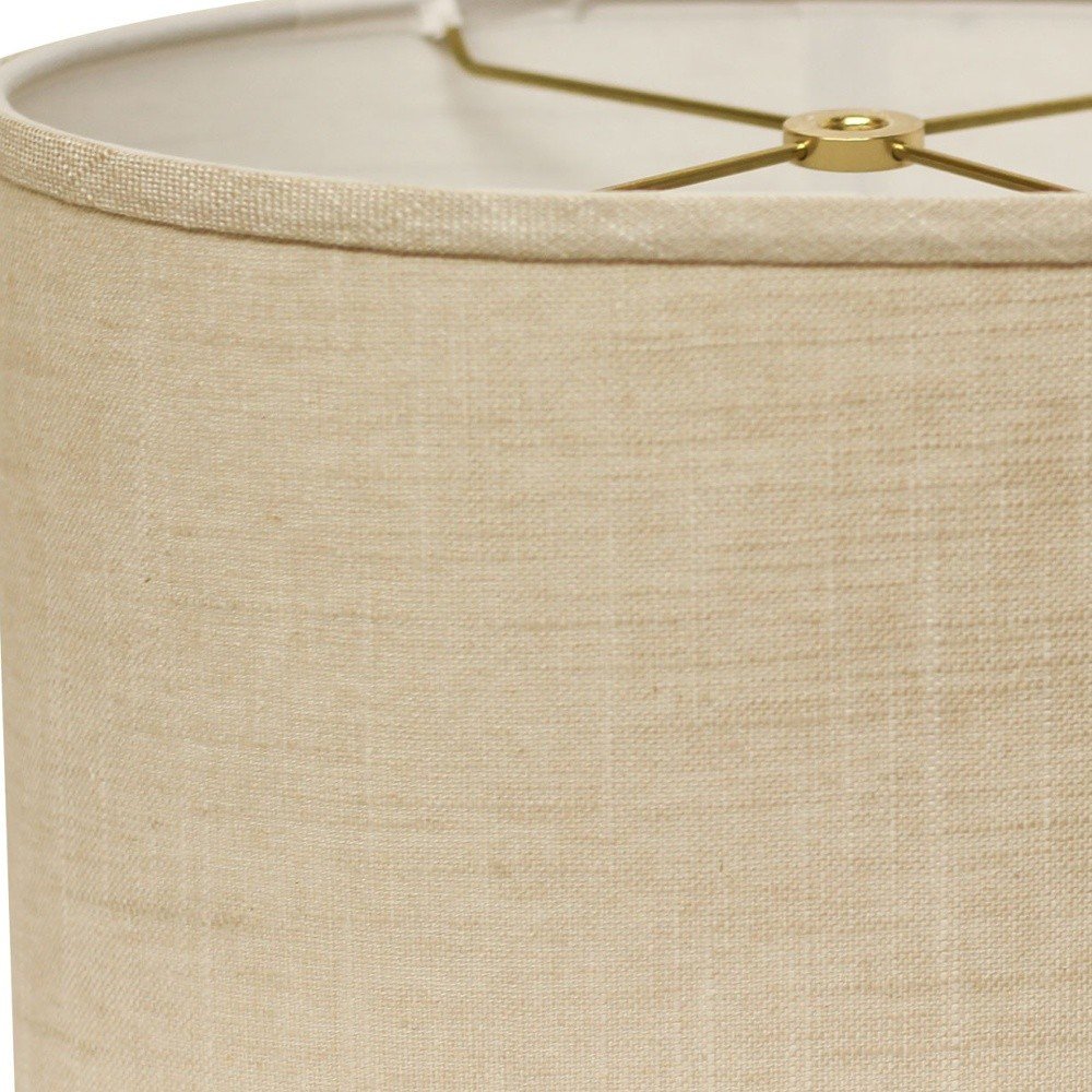 Light Yellow Linen Oval Lamp Shade close-up detail
