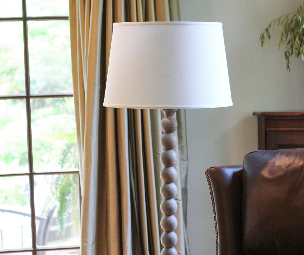 White Linen Empire Lamp Shade close-up detail
