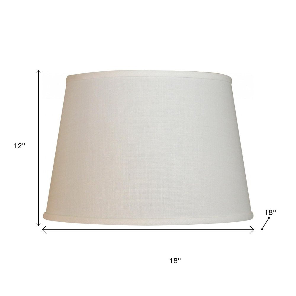 White Linen Empire Lamp Shade on a white background