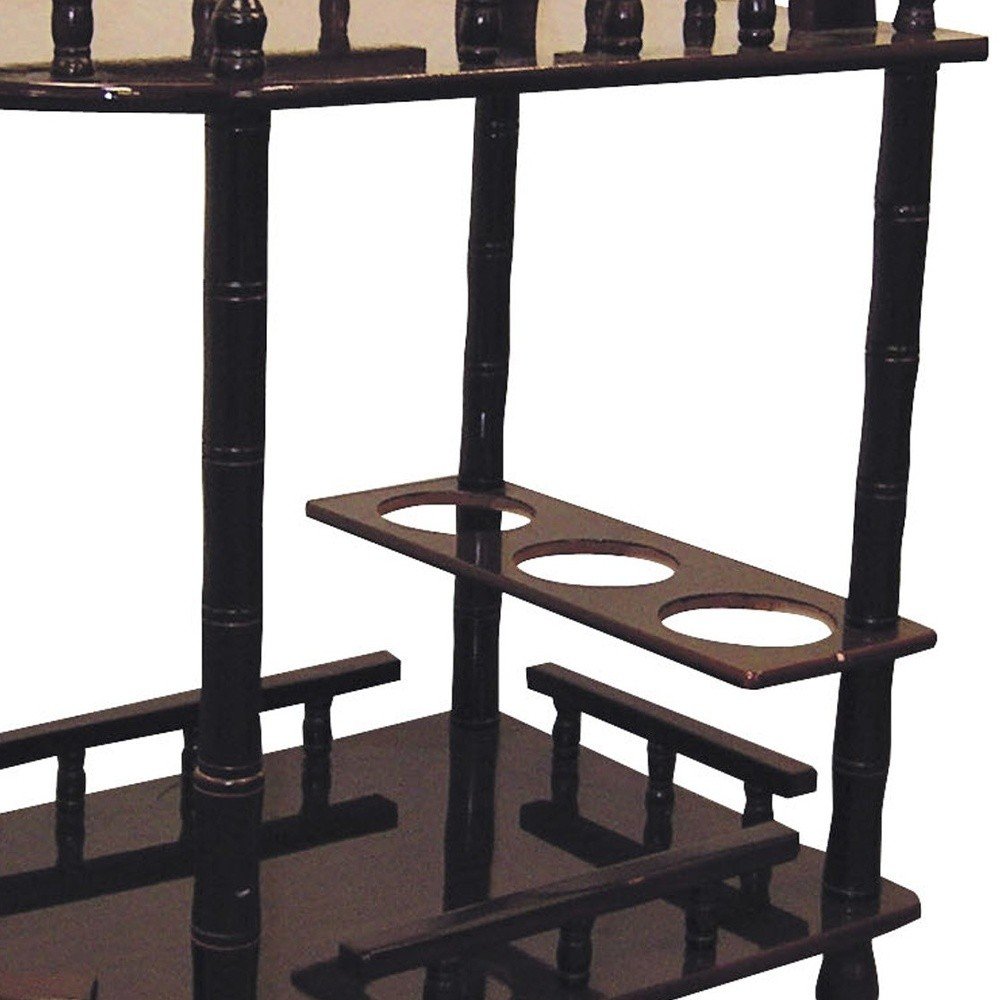 24" Dark Brown Rolling Bar Cart. Bar cart in dark brown.