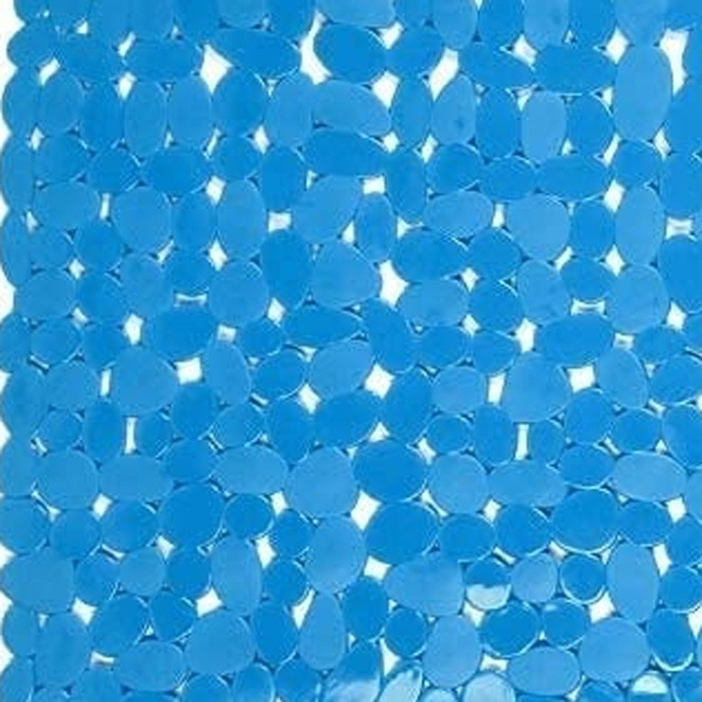 35" Blue Spa Pebbles Non Slip Bathtub Mat. Bath rug in blue plastic.