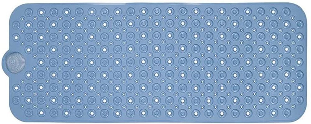 Detail view of 40" Blue Bubbles Non Slip Bathtub Mat, filling the frame with the blue plastic texture.
