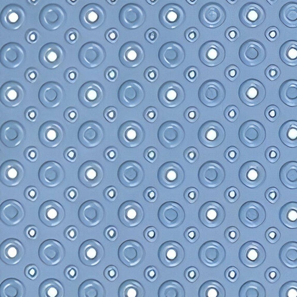 40" Blue Bubbles Non Slip Bathtub Mat. Bath rug in blue plastic.