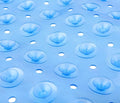 40" Translucent Blue Bubbles Non Slip Bathtub Mat. Bath rug in blue plastic.