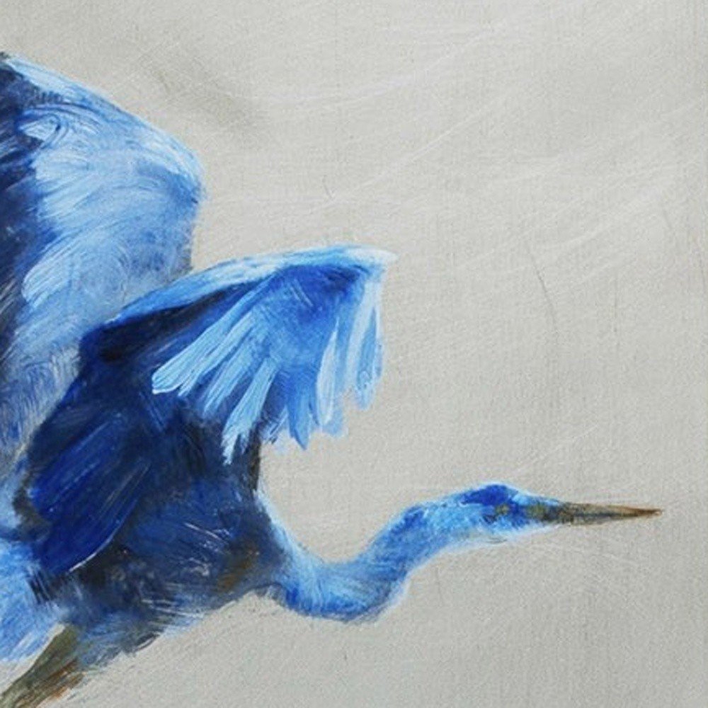 Set of Two Blue Heron Framed Art in a home interior
