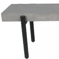 63" Gray and Black Concrete Dining Bench on a white background