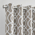 84" Taupe Trellis Black Out Window Curtain Panel on a white background