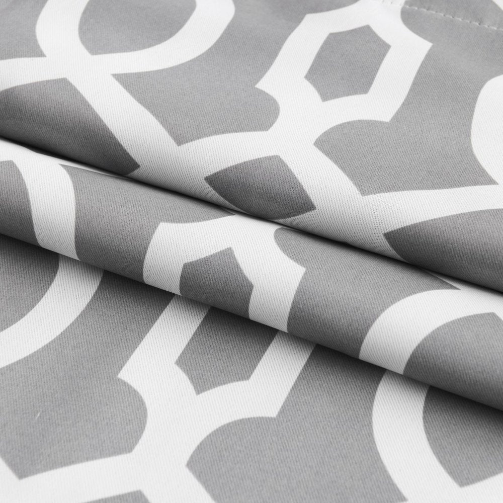 84" Gray Trellis Black Out Window Curtain Panel on a white background