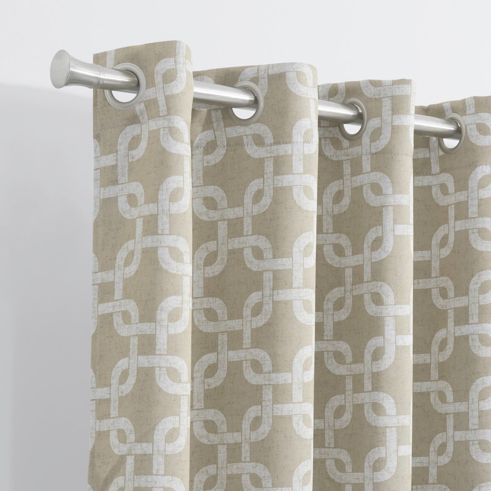 84” Sand Interlock Pattern Window Curtain Panel close-up detail