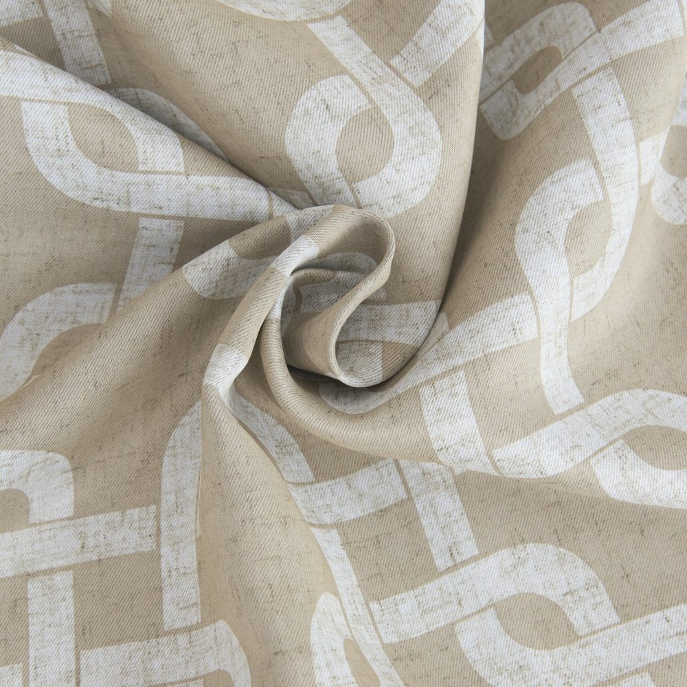 84” Sand Interlock Pattern Window Curtain Panel on a white background