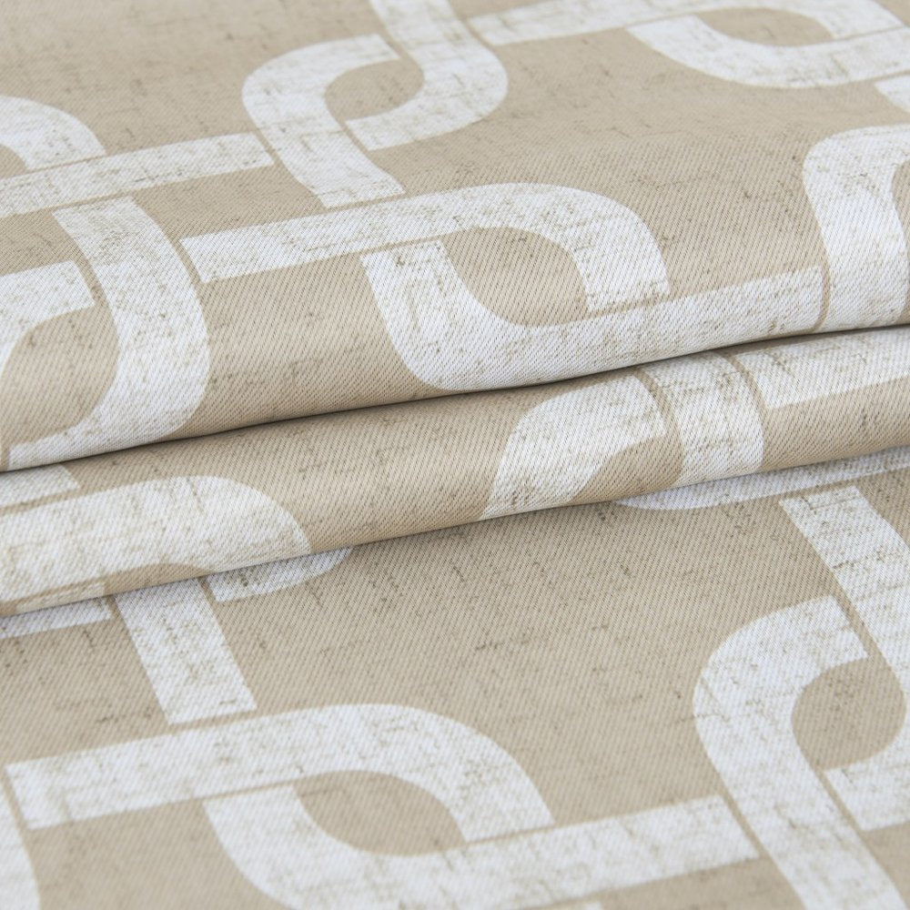 84” Sand Interlock Pattern Window Curtain Panel close-up detail