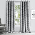 84” Silver Interlock Pattern Window Curtain Panel in a home interior
