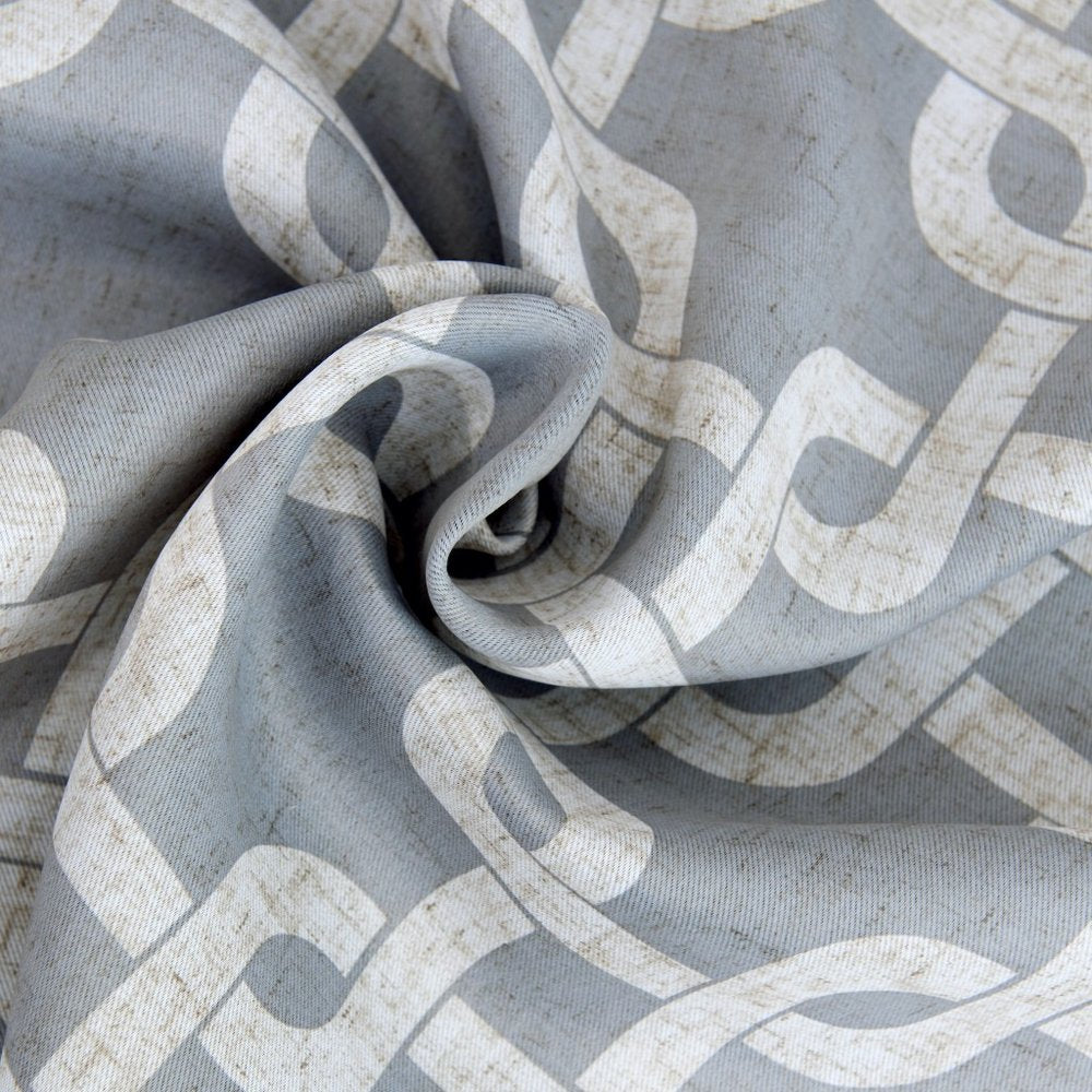 84” Silver Interlock Pattern Window Curtain Panel on a white background