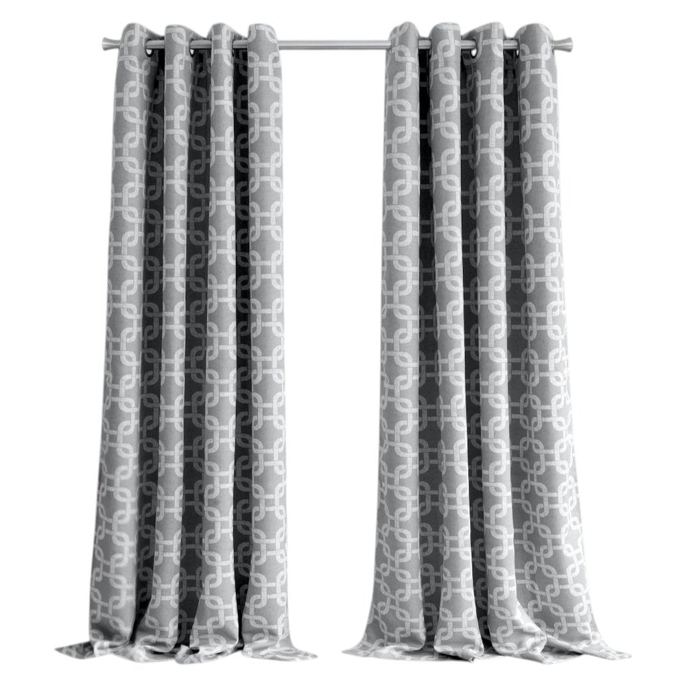 84” Silver Interlock Pattern Window Curtain Panel on a white background