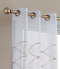 Set of Two 84" Gold Wave Embroidered Window Panels