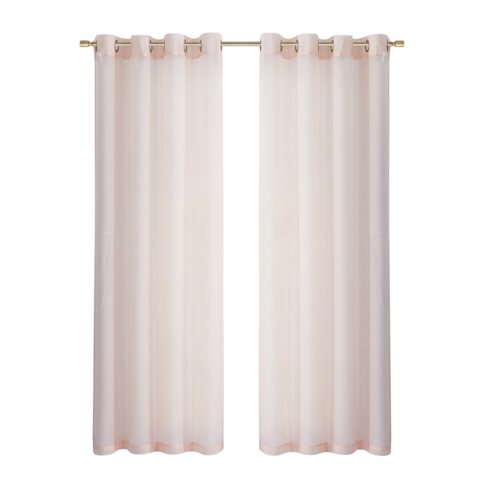 Set of Two 84" Blush Solid Modern Window Panels on a white background