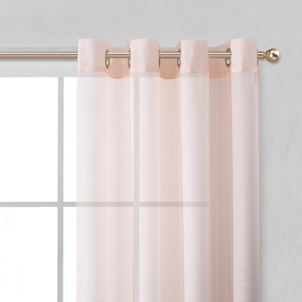 Set of Two 84" Blush Solid Modern Window Panels on a white background