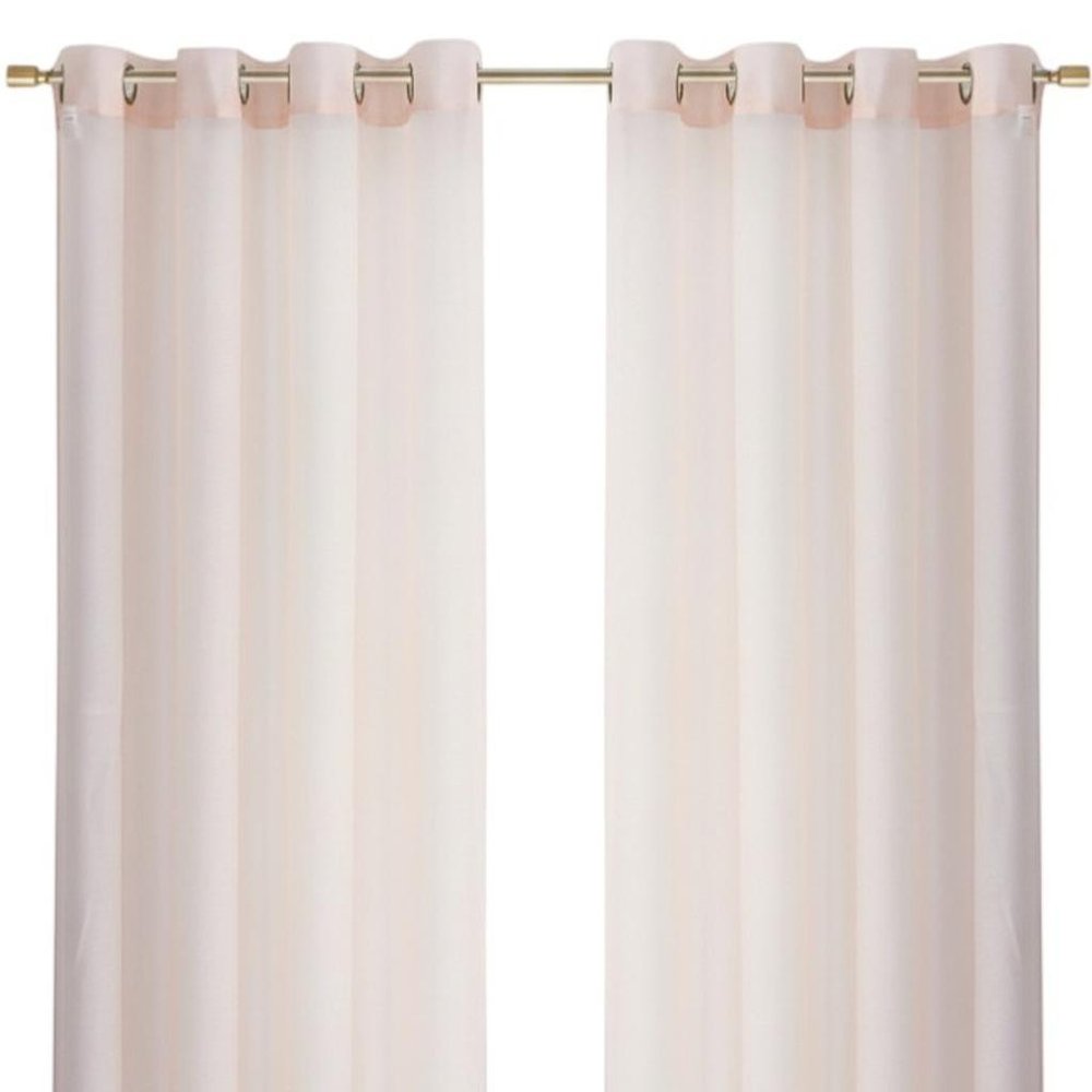 Set of Two 84" Blush Solid Modern Window Panels on a white background