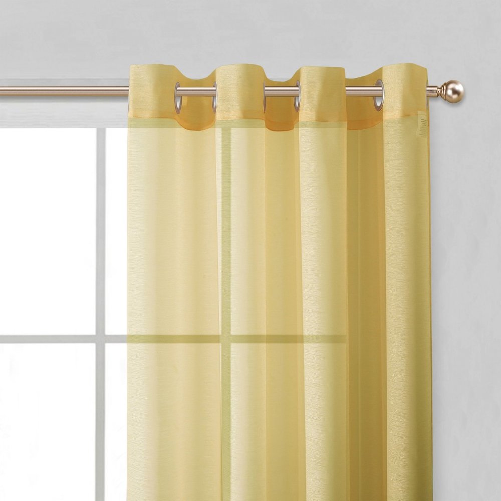 Set of Two 84" Gold Solid Modern Window Panels close-up detail