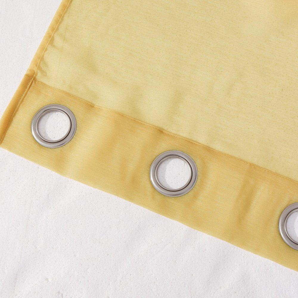 Set of Two 84" Gold Solid Modern Window Panels on a white background