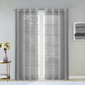 Set of Two 84" Silver Solid Modern Window Panels on a white background