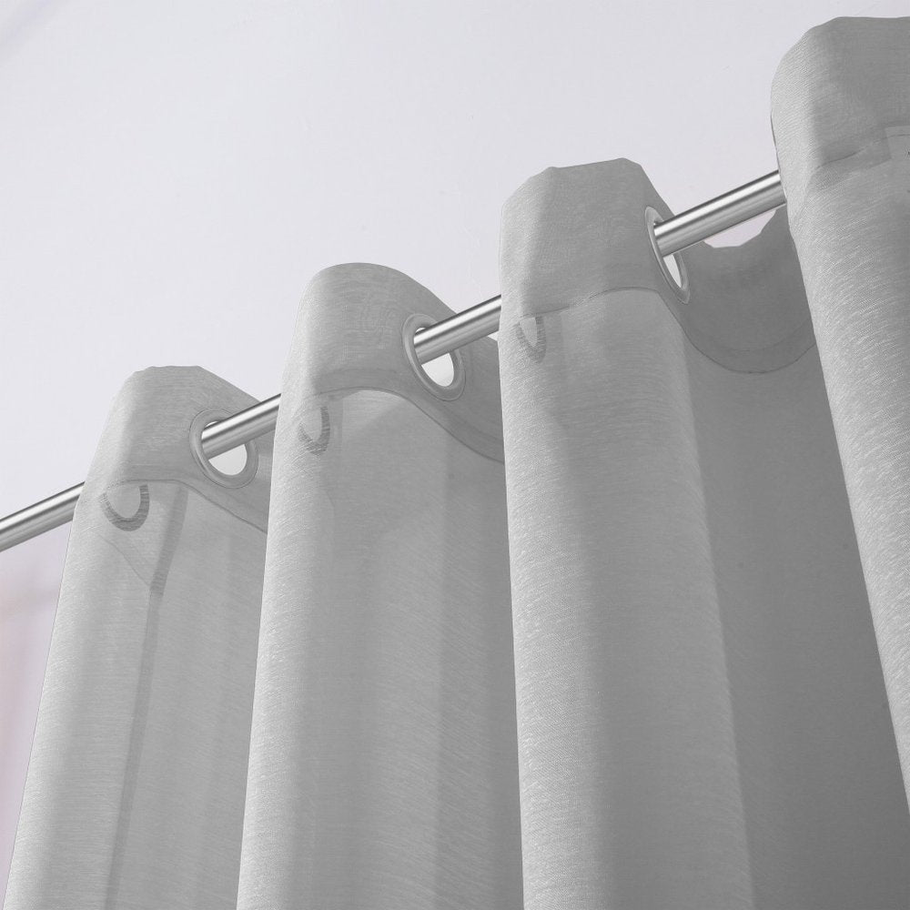 Set of Two 84" Silver Solid Modern Window Panels close-up detail