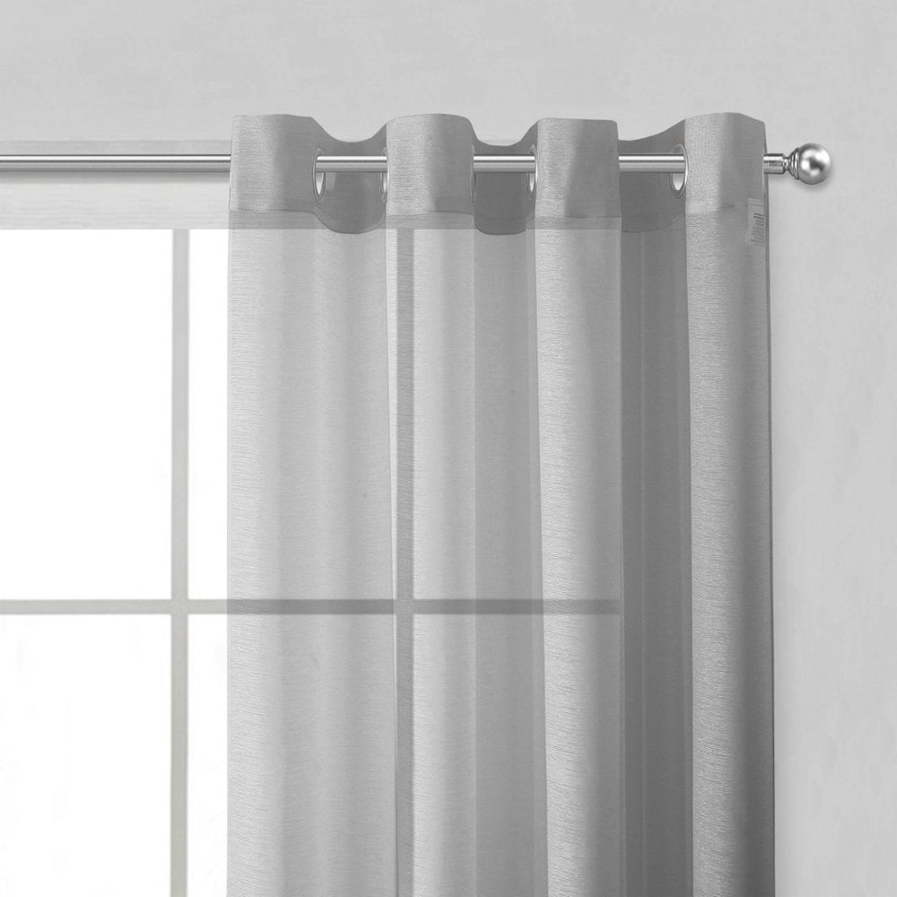 Set of Two 84" Silver Solid Modern Window Panels close-up detail