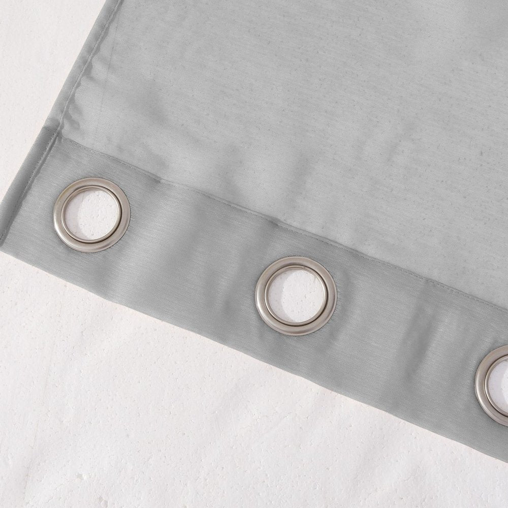 Set of Two 84" Silver Solid Modern Window Panels on a white background