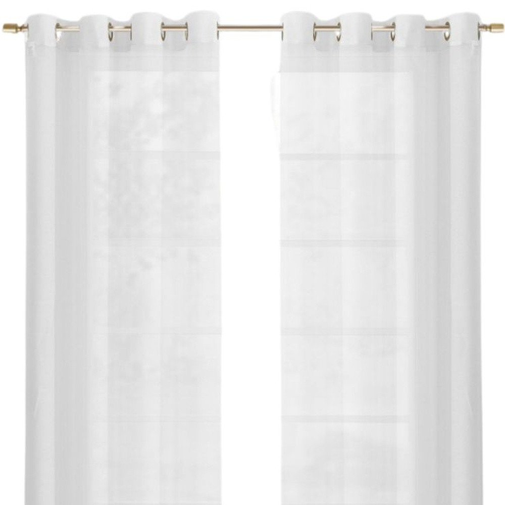 Set of Two 84" White Solid Modern Window Panels on a white background