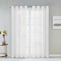 Set of Two 84" White Solid Modern Window Panels on a white background