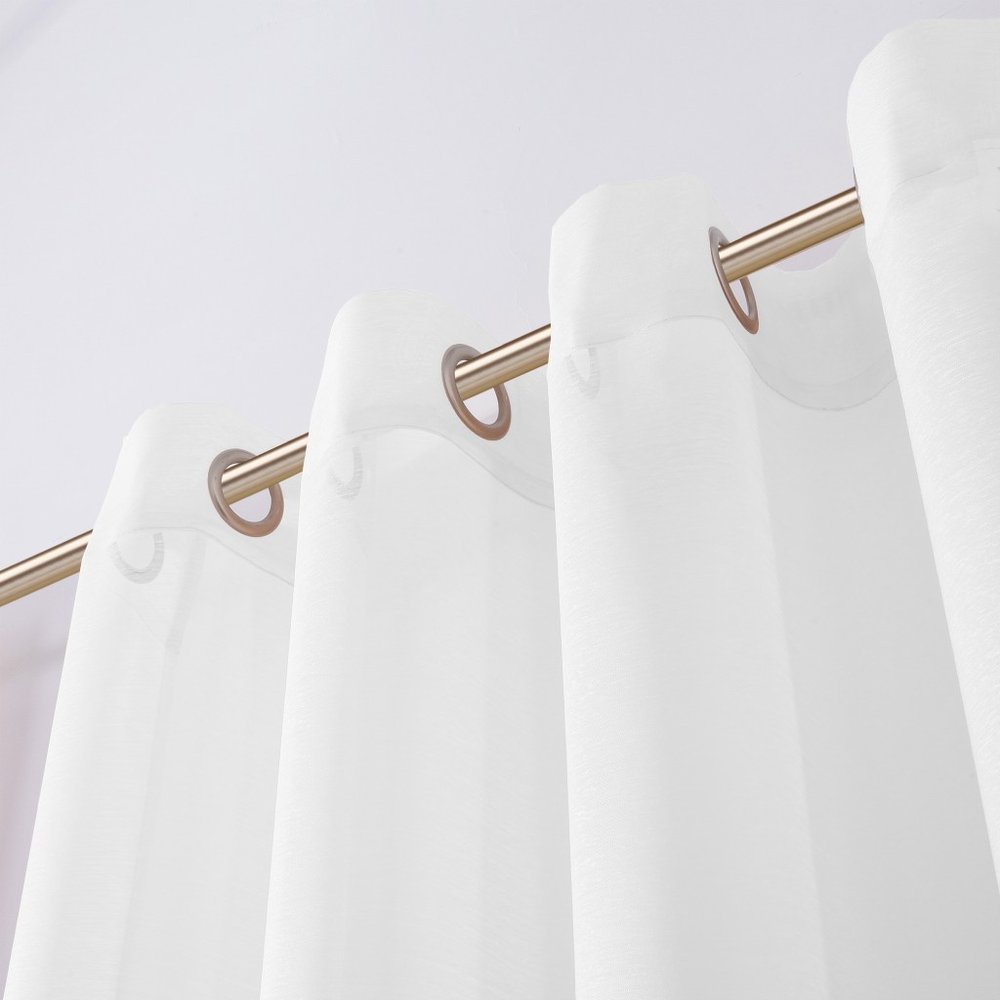 Set of Two 84" White Solid Modern Window Panels on a white background