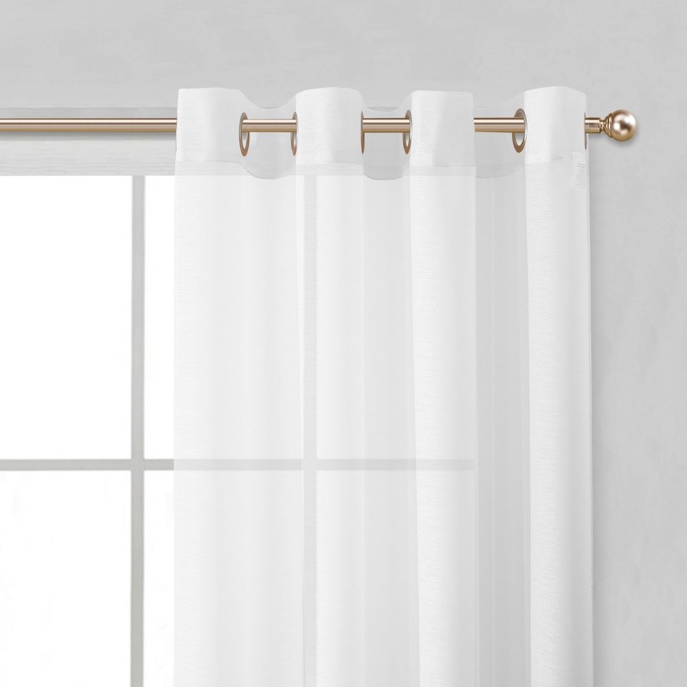 Set of Two 84" White Solid Modern Window Panels on a white background