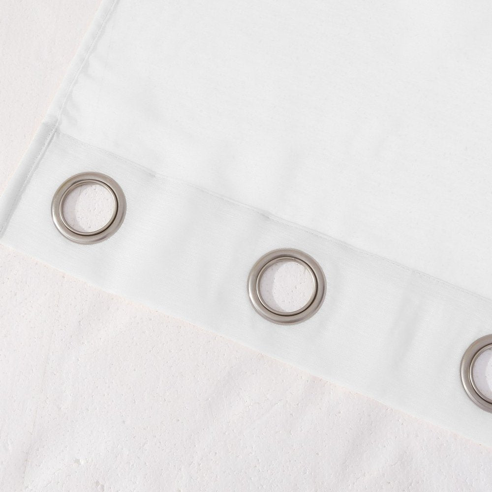 Set of Two 84" White Solid Modern Window Panels on a white background