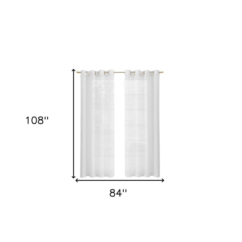 Set of Two 84" White Solid Modern Window Panels on a white background