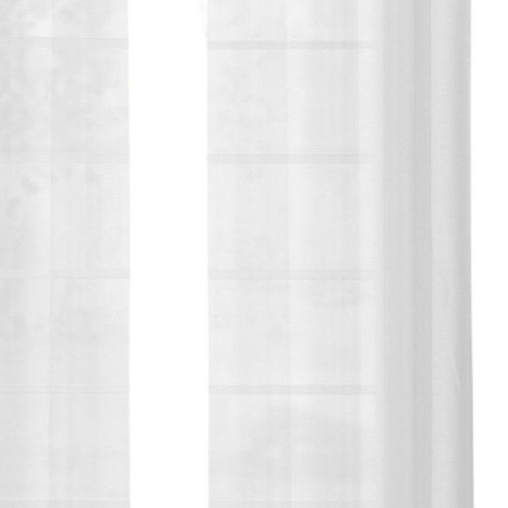 Set of Two 84" White Solid Modern Window Panels on a white background