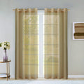 Set of Two 84" Tan Solid Modern Window Panels on a white background