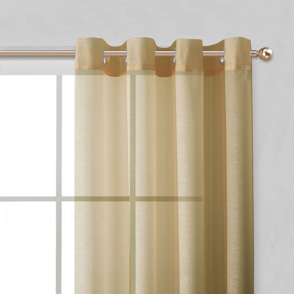 Set of Two 84" Tan Solid Modern Window Panels close-up detail