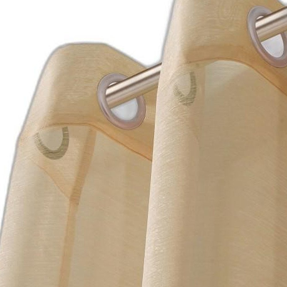 Set of Two 84" Tan Solid Modern Window Panels close-up detail