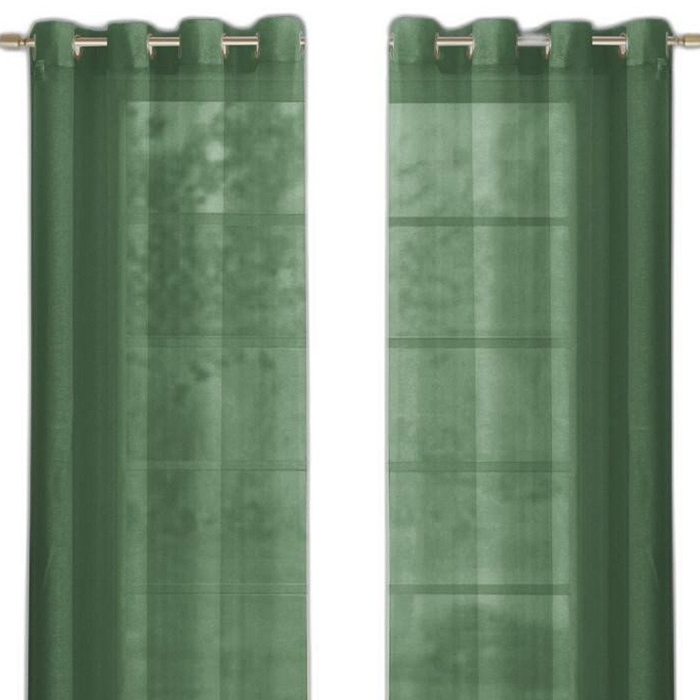 Set of Two 84" Sage Solid Modern Window Panels on a white background