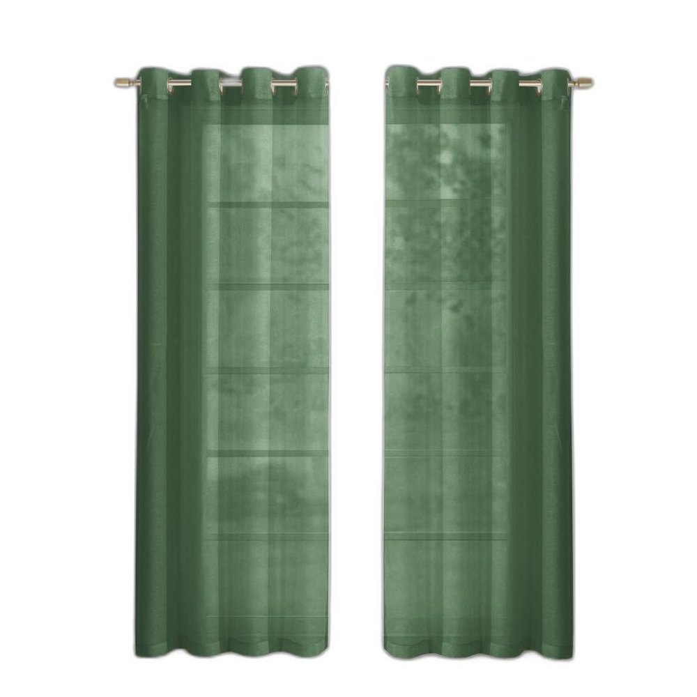 Set of Two 84" Sage Solid Modern Window Panels on a white background