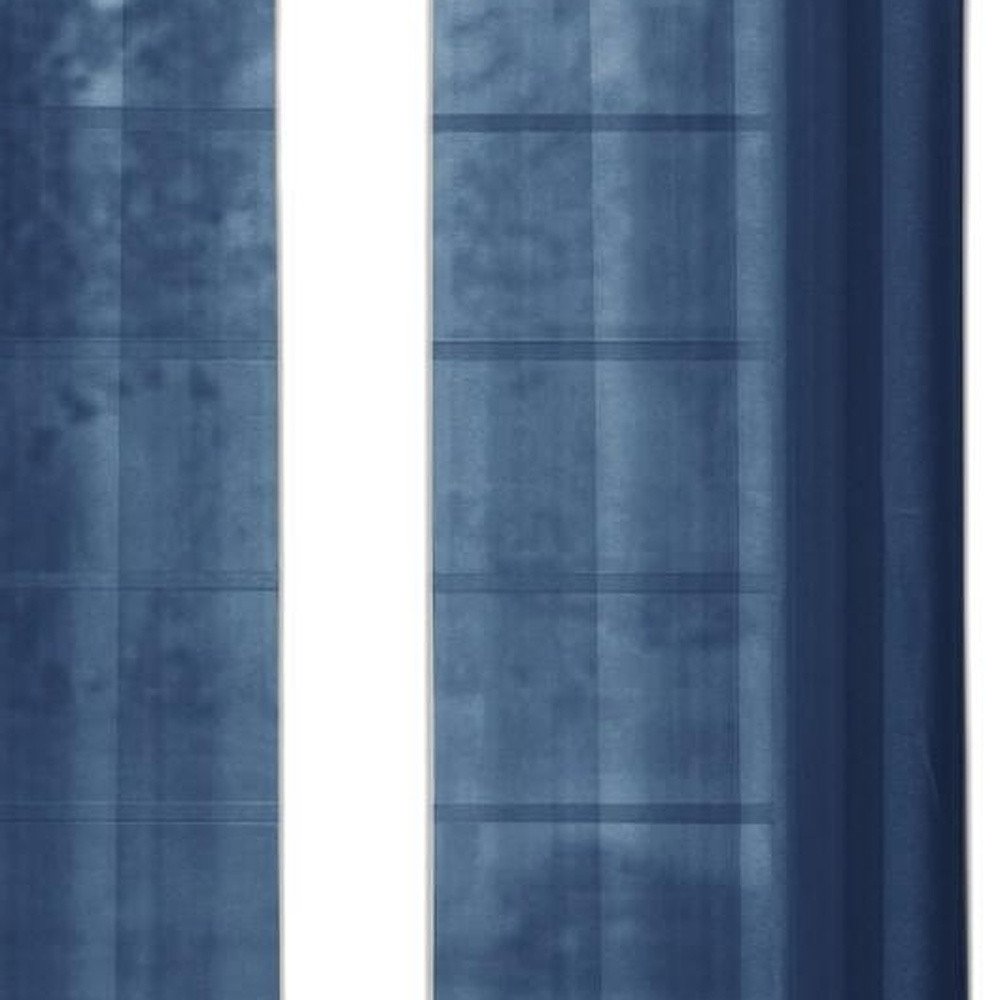 Set of Two 84" Blue Solid Modern Window Panels close-up detail
