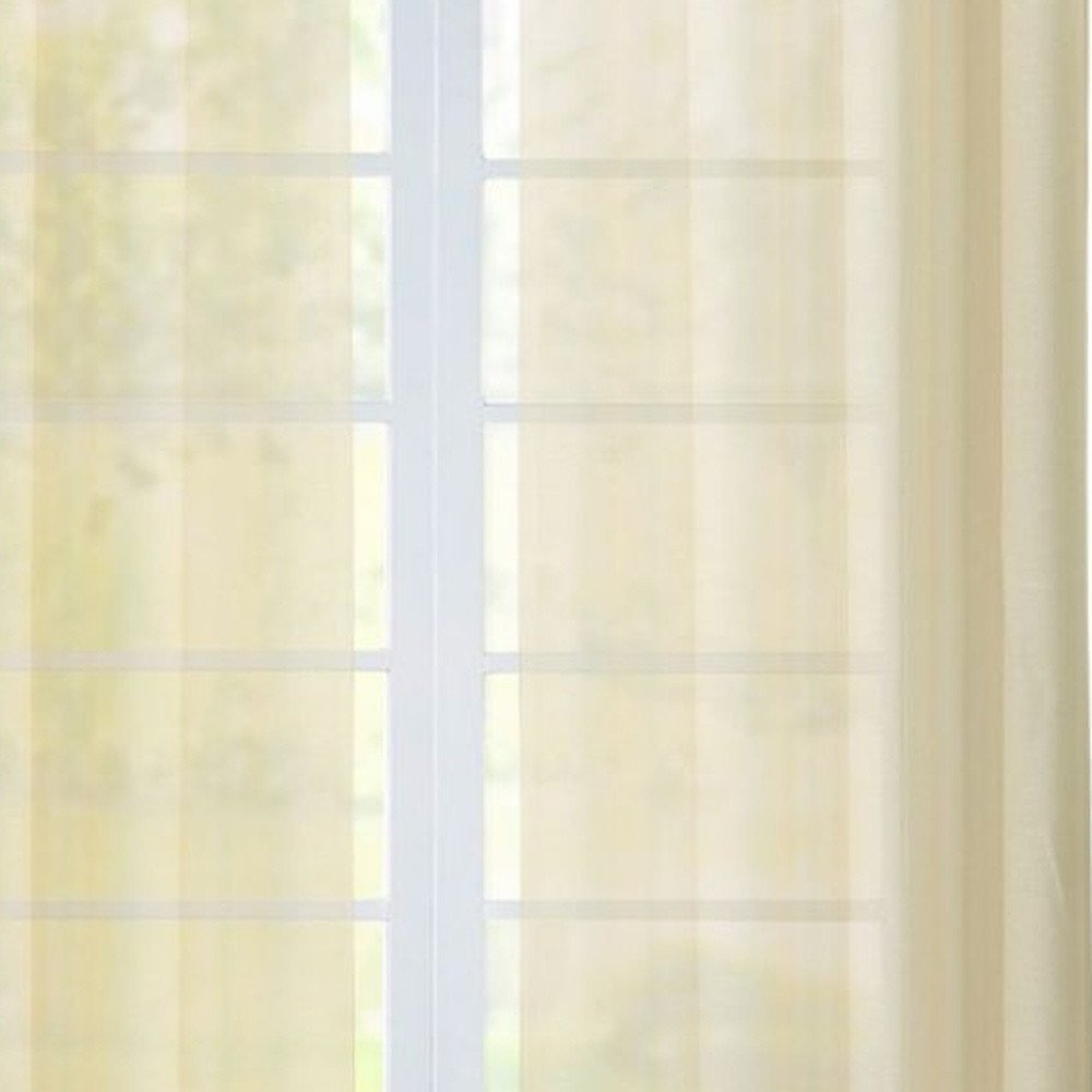 Set of Two 84" Beige Solid Modern Window Panels close-up detail