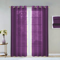 Set of Two 84" Purple Solid Modern Window Panels on a white background