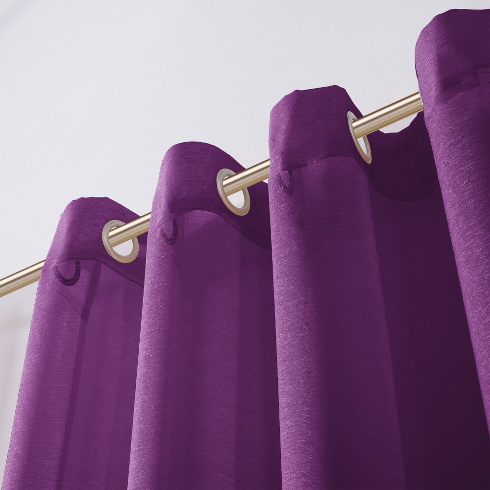 Set of Two 84" Purple Solid Modern Window Panels in a home interior