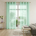 Set of Two 84"  Aqua Solid Modern Window Panels