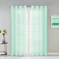 Set of Two 84" Aqua Solid Modern Window Panels on a white background