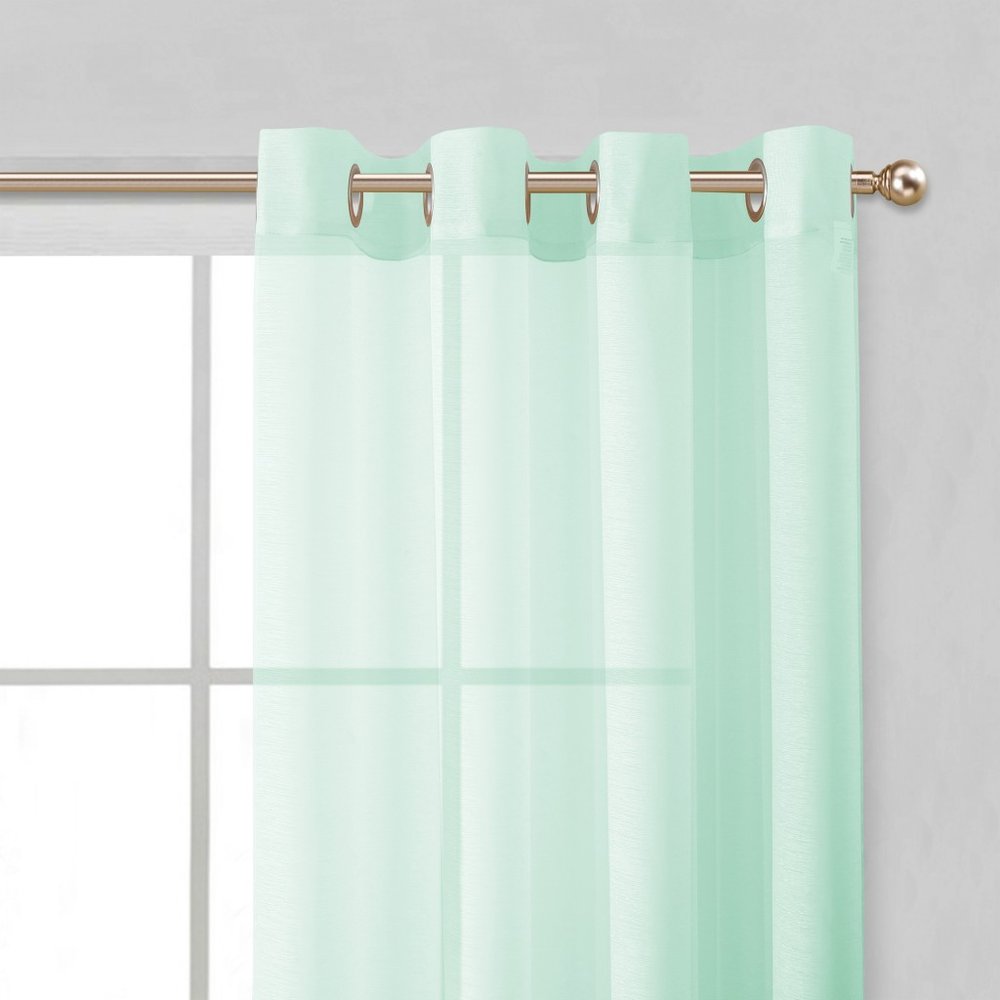 Set of Two 84" Aqua Solid Modern Window Panels on a white background