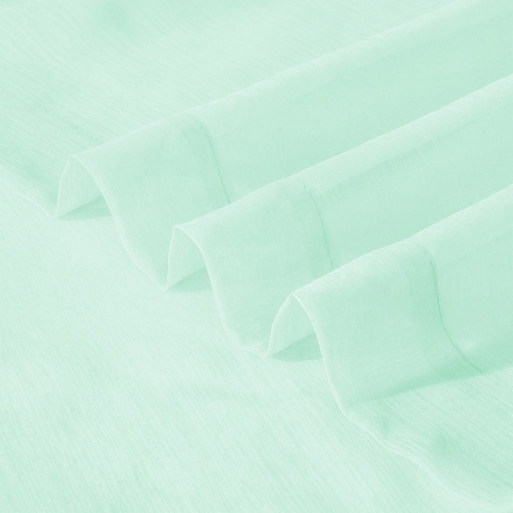 Set of Two 84" Aqua Solid Modern Window Panels close-up detail