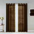 Set of Two 84" Chocolate Solid Modern Window Panels on a white background