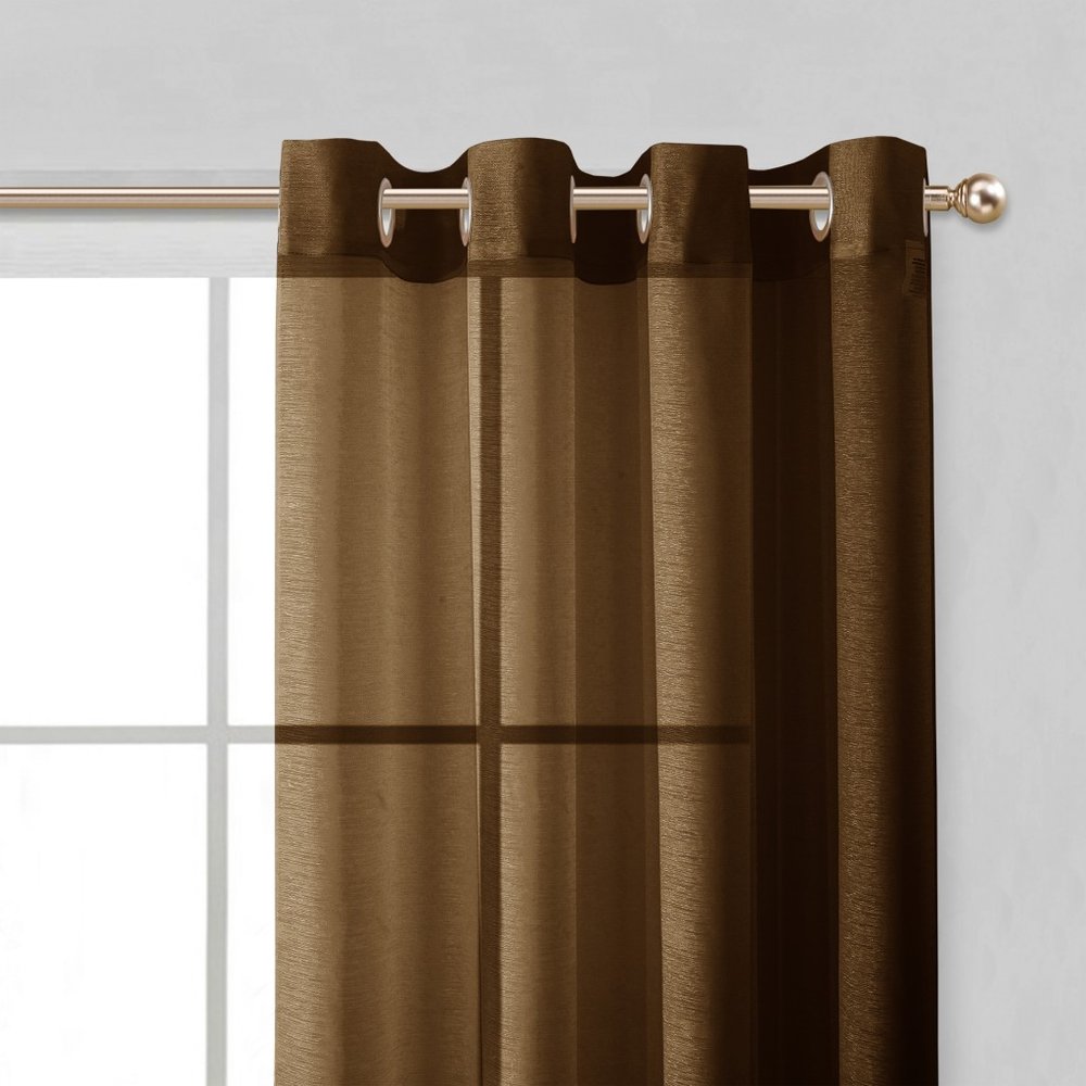 Set of Two 84" Chocolate Solid Modern Window Panels close-up detail